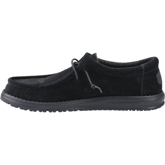 HEYDUDE Wally Suede Suede Men's Black Boat Shoes - Image 4