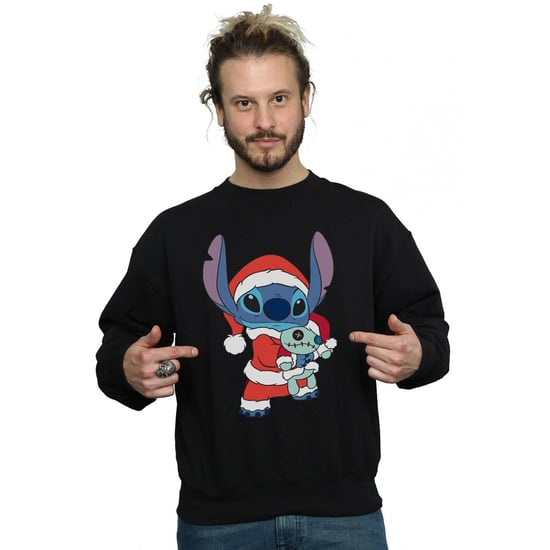 Disney Mens Lilo And Stitch Stitch Christmas Sweatshirt (Black)