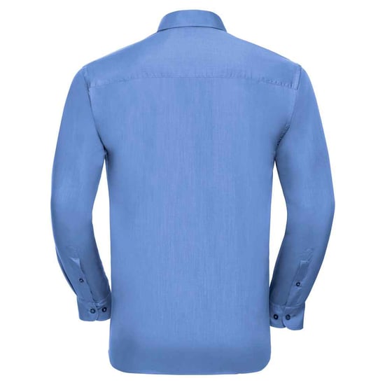 Russell Collection Mens Classic Polycotton Long-Sleeved Shirt (Corporate Blue) - Image 2