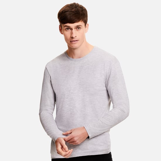 Fruit Of The Loom Mens Iconic 150 Long-Sleeved T-Shirt (Grey Heather) - Image 4