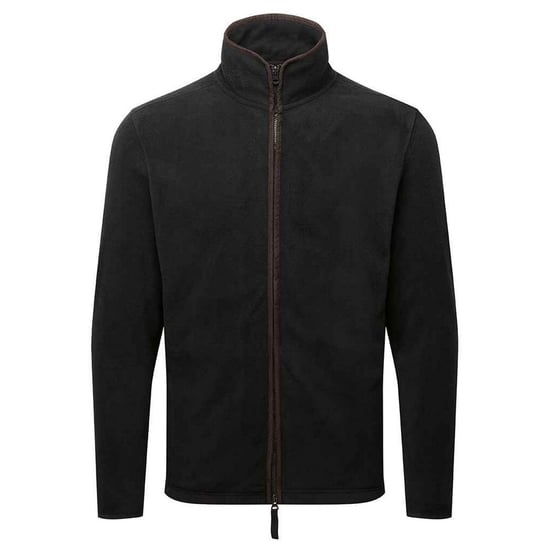 Premier Mens Artisan Fleece Jacket (Black/Brown) - Image 1