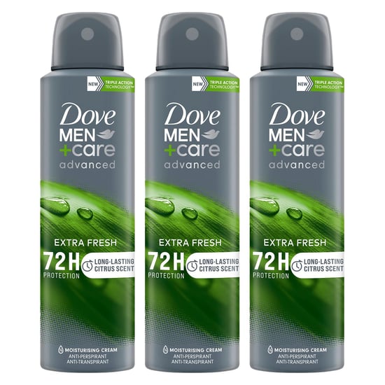 Dove Men+Care Antiperspirant Deodorant 72H Protection Extra Fresh 150 ml, 3 Pack