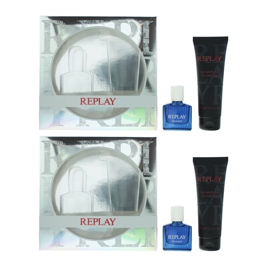 Replay Essential For Him Eau De Toilette 30ml + Shower Gel 100ml Gift Set x 2