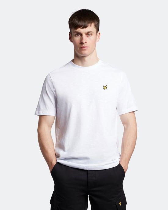 Camiseta blanca lisa flameada de Lyle & Scott - Image 1