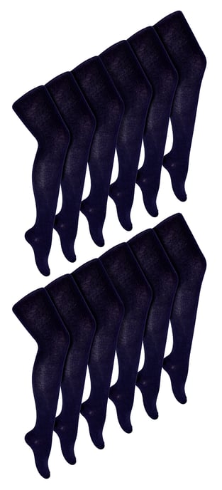 12 Pares de Mallas de Uniforme Escolar para Niñas | Sock Snob | Mallas opacas y suaves para niños - Azul Marino - Image 1