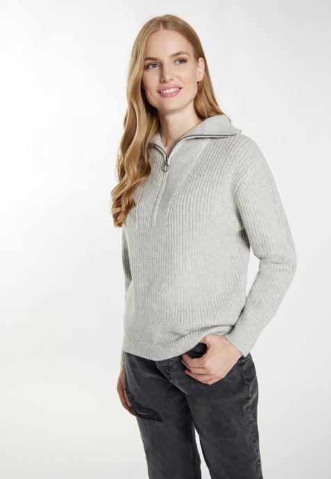 Dreimaster Knitted pullover women Grey melange - Image 3