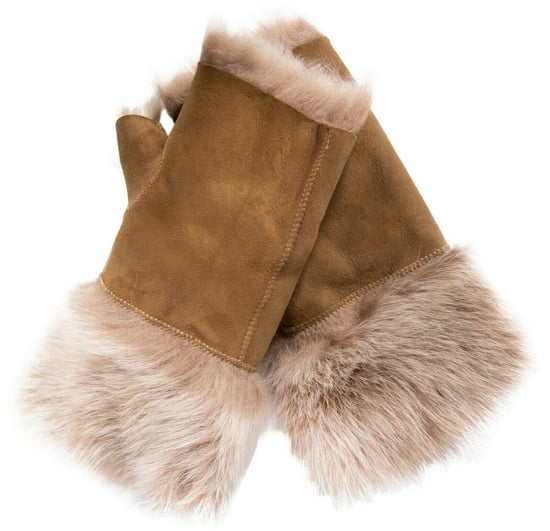 Mitones de piel de oveja para mujer, puños sin dedos, piel de oveja de gamuza Toscana - Image 1