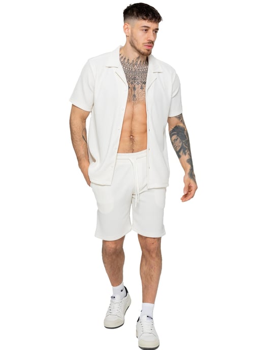Enzo | Conjunto de camisa y pantalón corto con textura para hombre - Image 2
