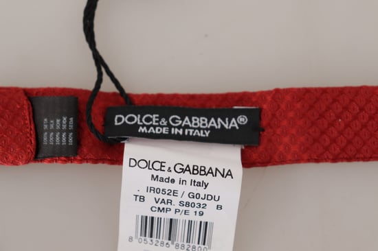Corbata Papillon para Hombre Ajustable en Cuello de Seda 100% Roja de Dolce & Gabbana - Image 4