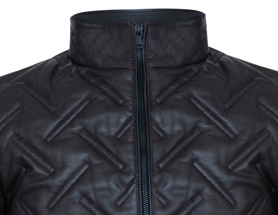 Men's Bomber Leather Quilted Jacket - Goiania