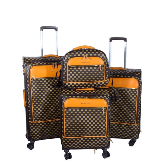 Brown extended travel bag, robust Softshell suitcase