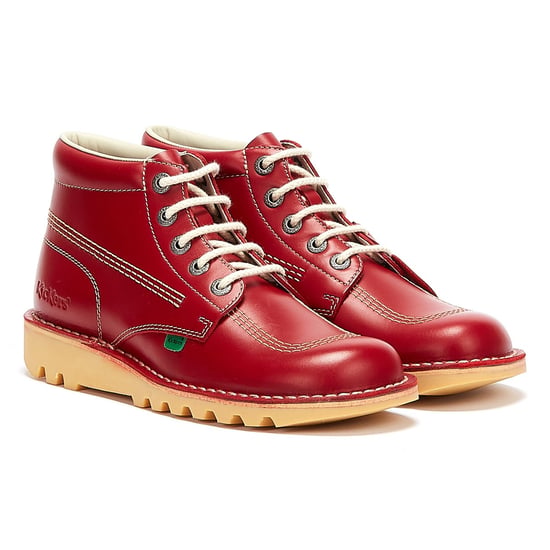 Kickers Kick Hi Mens Red Leather Boots - Image 1