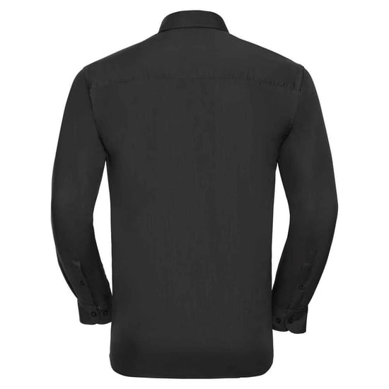Russell Collection Mens Classic Polycotton Long-Sleeved Shirt (Black) - Image 2