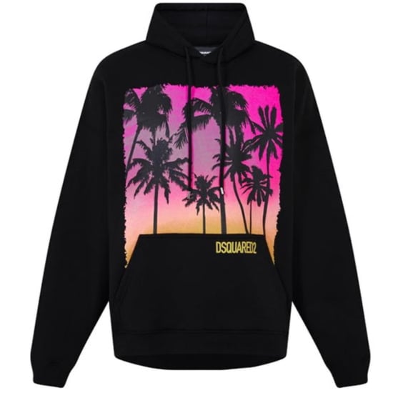 Dsquared2 Sunrise Design Herca Fit sudadera con capucha negra - Image 1