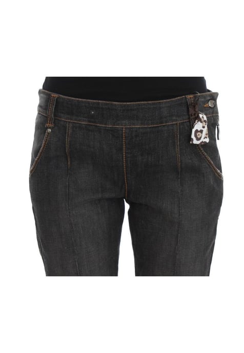Jeans de mezclilla ajustados de algodón gris para mujer Ermanno Scervino - Image 5