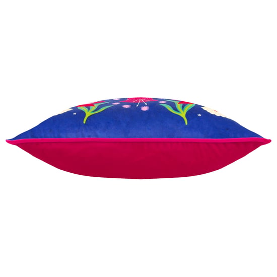 Cojín de terciopelo con borde Kate Merritt Fiesta Folk relleno de plumas - Image 3