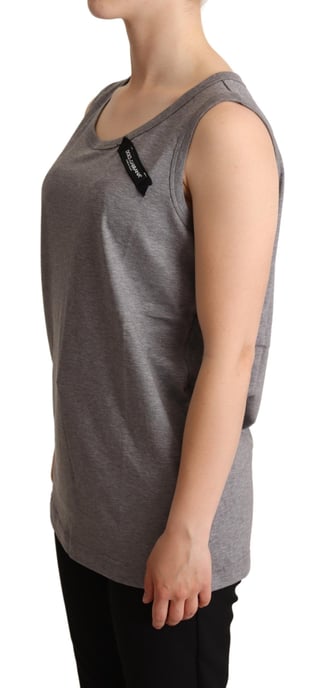 Top sin mangas de cuello redondo gris para mujer de Dolce & Gabbana - Image 2