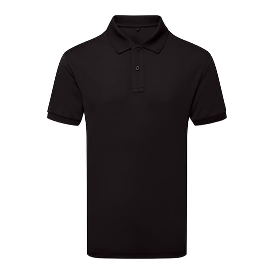 Asquith & Fox Mens Glacier Tech Polo Shirt (Black) - Image 1