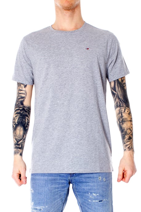 Tommy Jeans Tee SS Flag Slim Fit Shirt Gris - Image 1