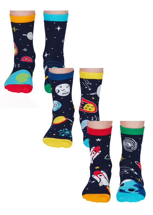UNITED ODD SOCKS - 6 Pack Calcetines de algodón Cosmic Space Odd Socks en caja de regalo - Space - Image 1