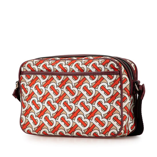 Vintage Burberry TB Monogram Nylon Paddy Crossbody Orange - Image 2