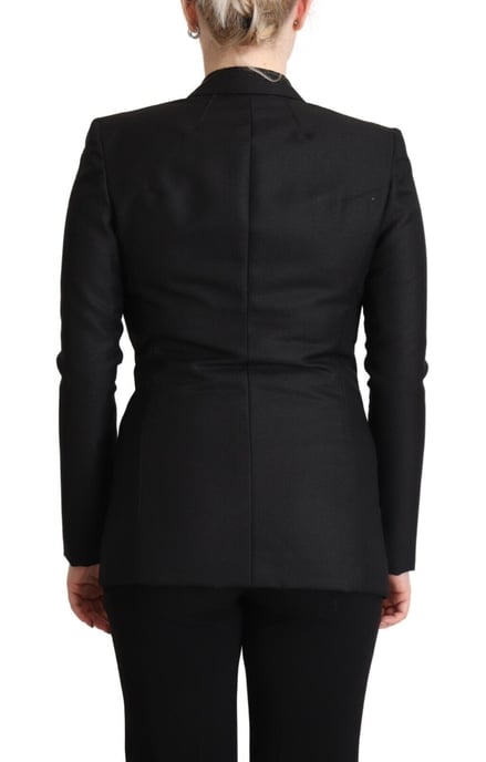 Chaqueta de mujer de doble botonadura negra de manga larga de Costume National - Image 3