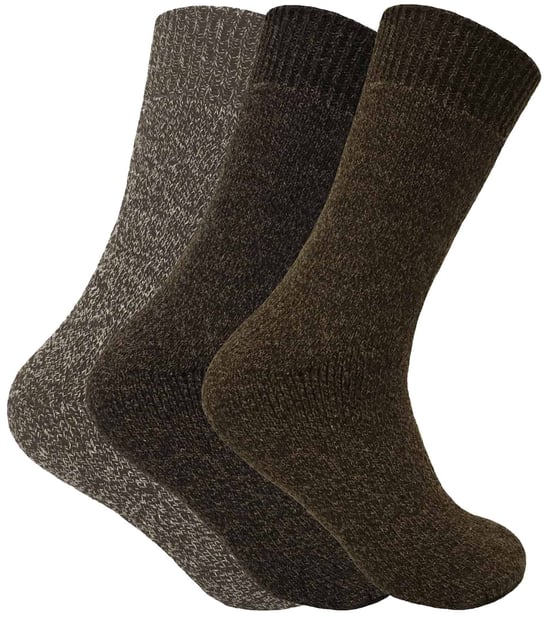 3 Pares Hombres Suela Acolchada Invierno Caliente Lana Térmica Caminar Bota Calcetines - Image 1