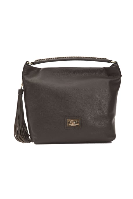 Bolso de Hombro de Cuero Marrón Pompei Donatella para Mujer - Image 1