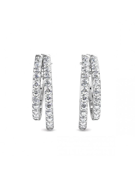 Pendientes Duo Circlet - Plata y Cristal - Image 3