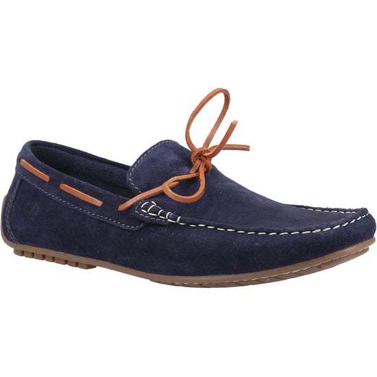Hush Puppies Reuben Suede Men's Navy Boat Shoes - Image 1