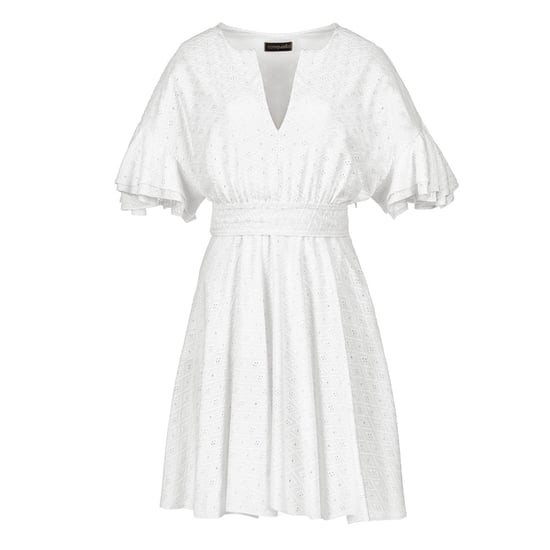 Vestido bordado blanco con mangas con volantes - Image 2