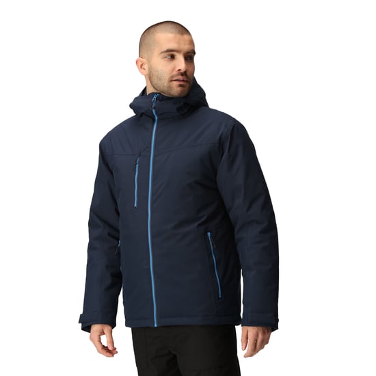 Regatta Mens Navigate Insulated Waterproof Jacket (Navy/French Blue) - Image 3