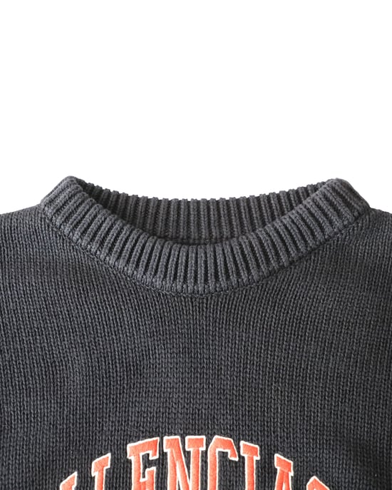 Balenciaga Oversized Embroidered College Logo Crewneck in Navy Blue Cotton - Image 3