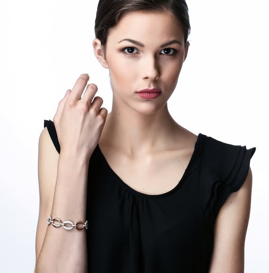 Orphelia Women's 925 Sterling Silver Bracelet - Silver/Rose ZA-7211/RG