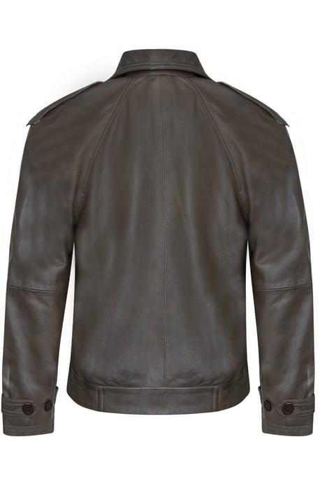 Chaqueta de cuero estilo gabardina corta y holgada para mujer - Canberra - Image 4