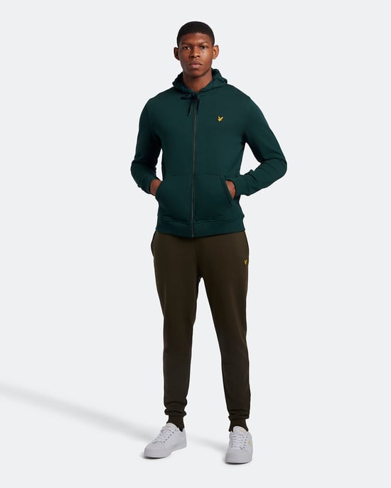 Lyle & Scott Zip Through Hoodie in Green - Image 2