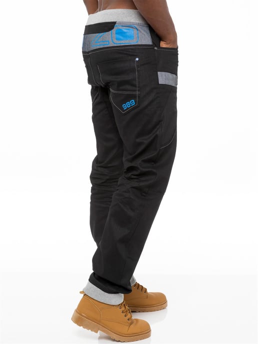 Enzo | Pantalones vaqueros con puños para hombre - Negro/Azul - Image 4