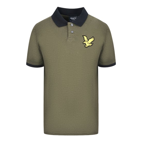 Polo verde oliva jaspeado con bloques de Lyle & Scott - Image 1