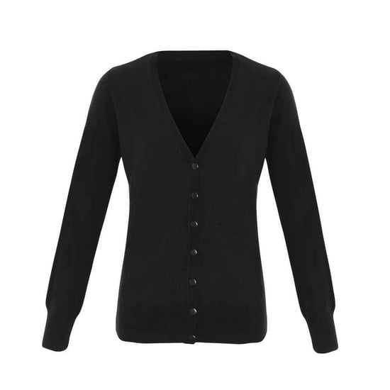 Premier Womens/Ladies Essential Acrylic V Neck Cardigan (Black) - Image 1