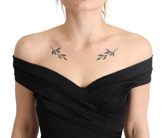 Vestido ajustado de seda negra sin mangas de Dolce & Gabbana para mujer - Image 4