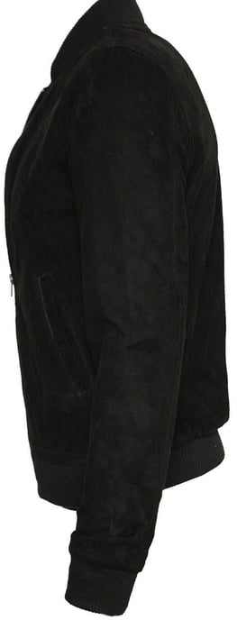 Varsity Soft Suede Leather Bomber Jacket