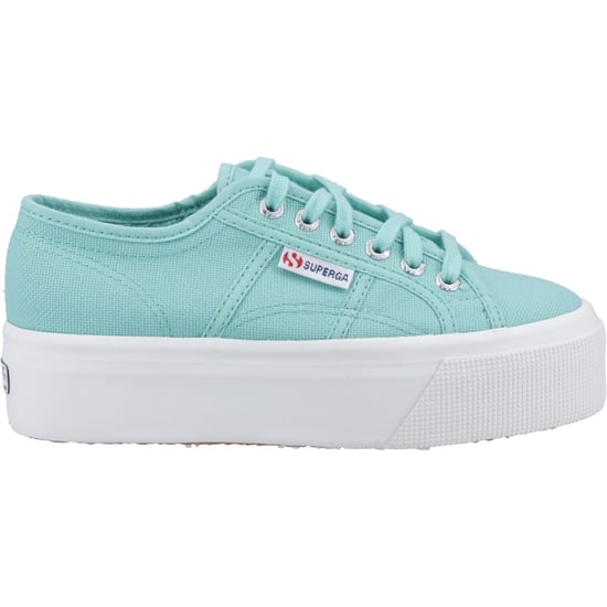 Superga 2790 Linea Up And Down 100% Cotton Women's Green Water Trainers - Image 5