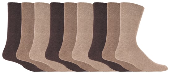Gentle Grip - 9 Pares de Calcetines de Algodón No Elástico para Hombre - Marrón - Image 1