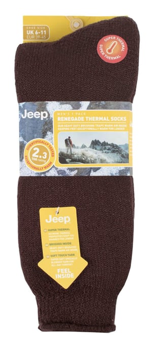 Calcetines Térmicos de Invierno para Hombre | Jeep | Calientes Calcetines Resistentes | Ideales para Senderismo - Marrón - Image 2