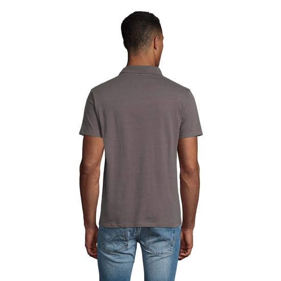 SOLS Mens Prescott Jersey Polo Shirt (Dark Grey) - Image 2