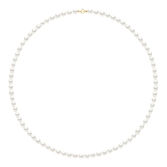 Necklace of Real Cultured Freshwater Pearls Grain of Rice and White 4-5 mm
