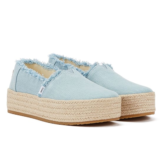 TOMS Washed Denim Valcia Pastel Blue Women's Blue Espadrilles - Image 1
