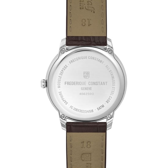 Frédérique Constant Moneta Moonphase Unisex's Brown Watch FC-206S3S6 - Image 2