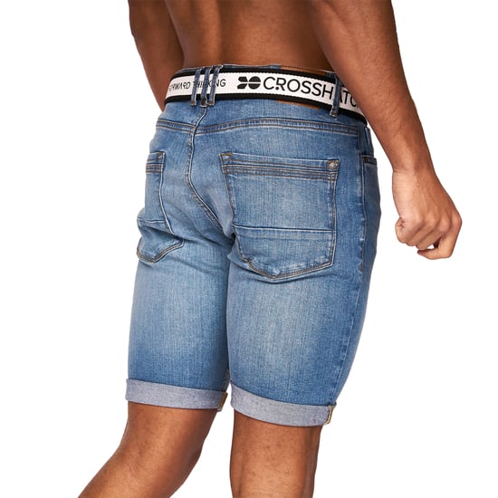 Crosshatch Mens Reestier Denim Shorts (Light Wash) - Image 2