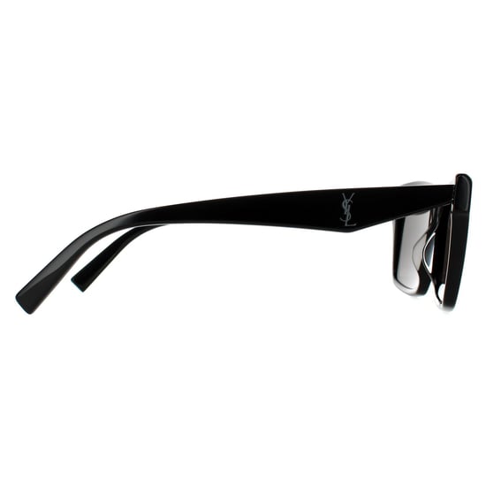 Gafas de sol unisex rectangulares brillantes en negro y gris oscuro de Saint Laurent - Image 4